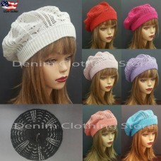 Mujer Winter Spring Summer Baggy Crochet Knit Slouchy Beanie Beret Cap Ski Hat   eb-47552115